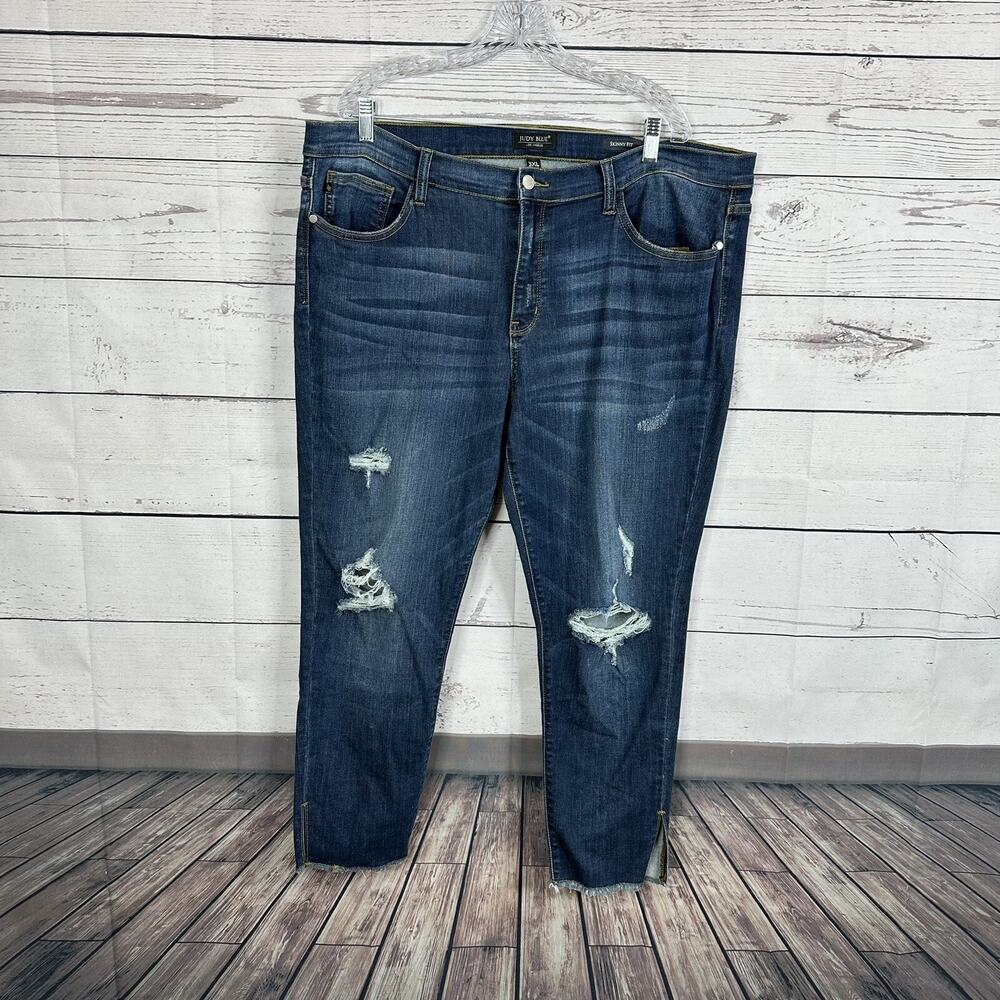 Judy Blue Jeans Womens 3XL Skinny Fit Blue High Waist Stretch‎ Pockets Basic